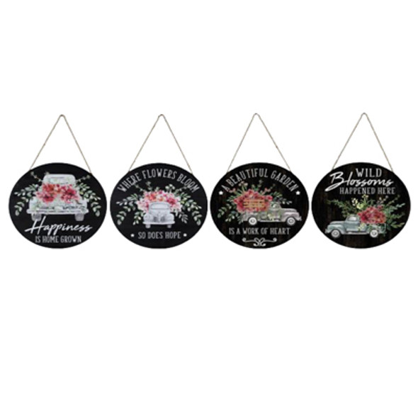 WALL ART 4AST 15.75X15.75 FLOWER TRUCK WOOD WALL ART 4AST 15.75X15.75 FLOWER TRUCK WOOD