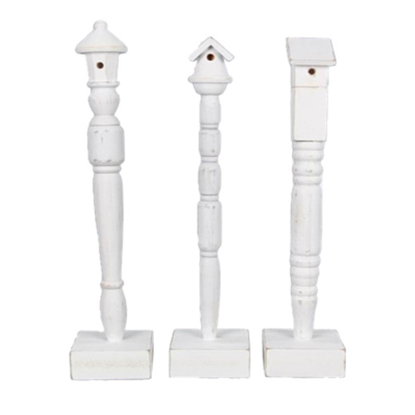 TABLETOP DECOR 3AST 2.5X2.5X12 SPINDLE BIRDHOUSE WOOD TABLETOP DECOR 3AST 2.5X2.5X12 SPINDLE BIRDHOUSE WOOD