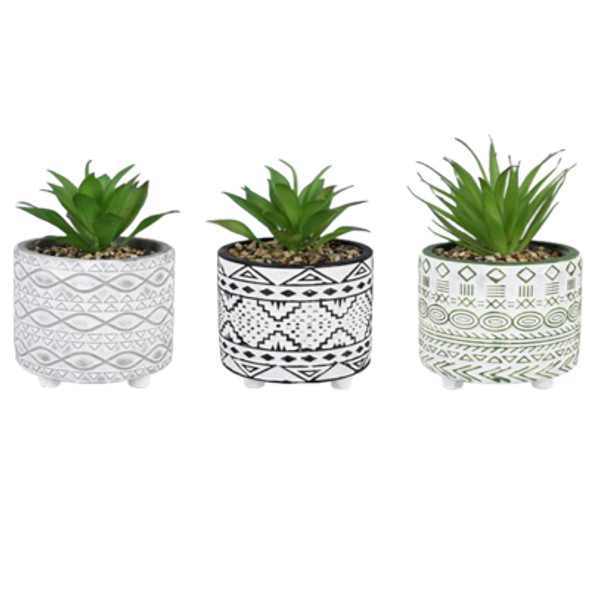 SUCCULENT POT 3AST 4.33X4.33X4.33 GREENERY CEMENT SUCCULENT POT 3AST 4.33X4.33X4.33 GREENERY CEMENT