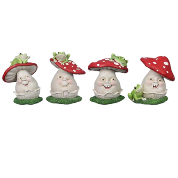 SUCCULENT MUSHROOM 4AST 3.94X2.95X4.33 ARTIFICIAL FIGURINE RESIN