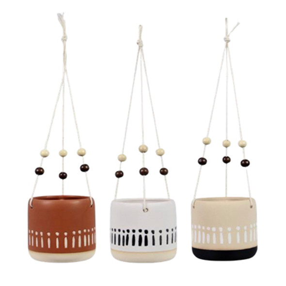 PLANTER PATIO HANGING 3AST 3.5X3.5X3.5 TERRA COTTA CERAMIC