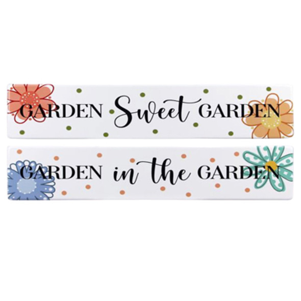 WALL SIGN 2AST 27.2X6.14 GARDEN FLOWER METAL