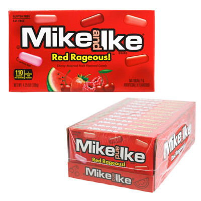 MIKE & IKE RED RAGEOUS 4.25 OZ THEATER BOX COUNTER DISPLAY