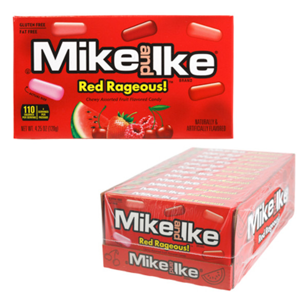 MIKE & IKE RED RAGEOUS 4.25 OZ THEATER BOX COUNTER DISPLAY