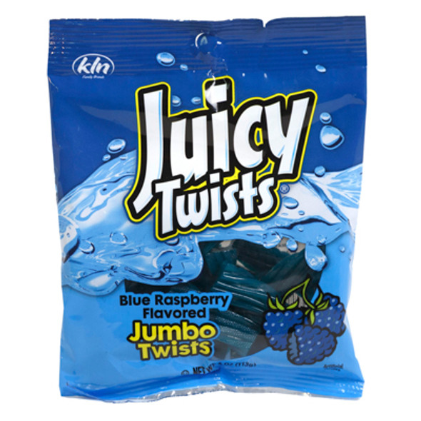JUICY TWISTS BLUE RASPBERRY 4 OZ PEG BAG JUICY TWISTS BLUE RASPBERRY 4 OZ PEG BAG