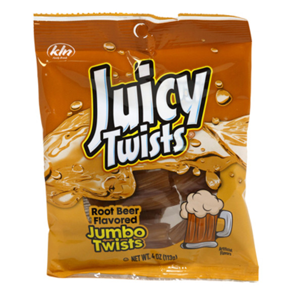 JUICY TWISTS ROOT BEER 4 OZ PEG BAG JUICY TWISTS ROOT BEER 4 OZ PEG BAG