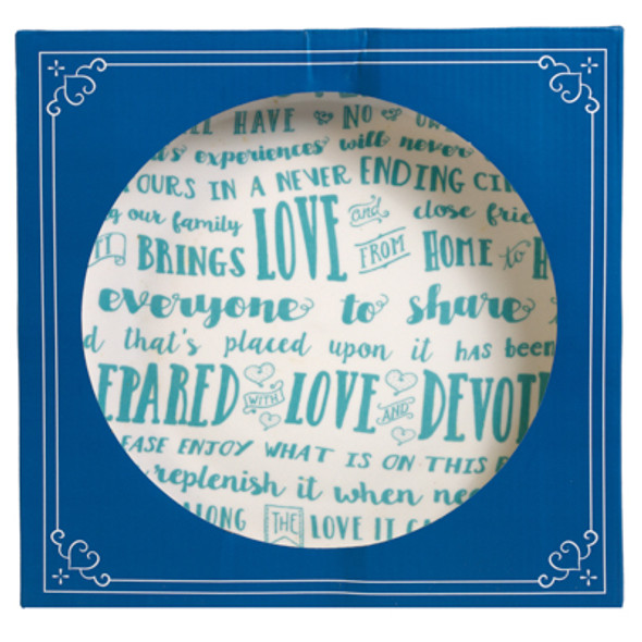 PLATE 10.5IN GIVING PLATE AQUA LITHO BOXED PLATE 10.5IN GIVING PLATE AQUA LITHO BOXED