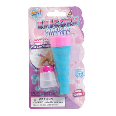 BUBBLE BLOWER UNICORN HORN 1BLOWER/.68OZ BUBBLE SOLUTION *4.00*