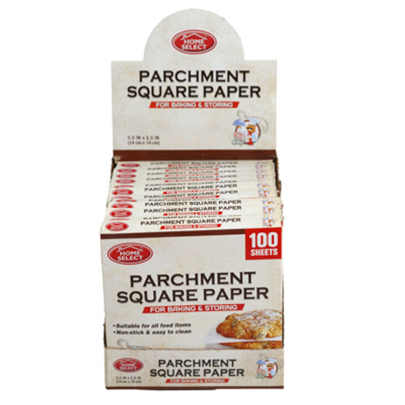 PARCHEMENT PAPER 5.5X5.5IN - PRECUT SQUARE SHEETS 100CT HOME SELECT PARCHEMENT PAPER 5.5X5.5IN - PRECUT SQUARE SHEETS 100CT HOME SELECT