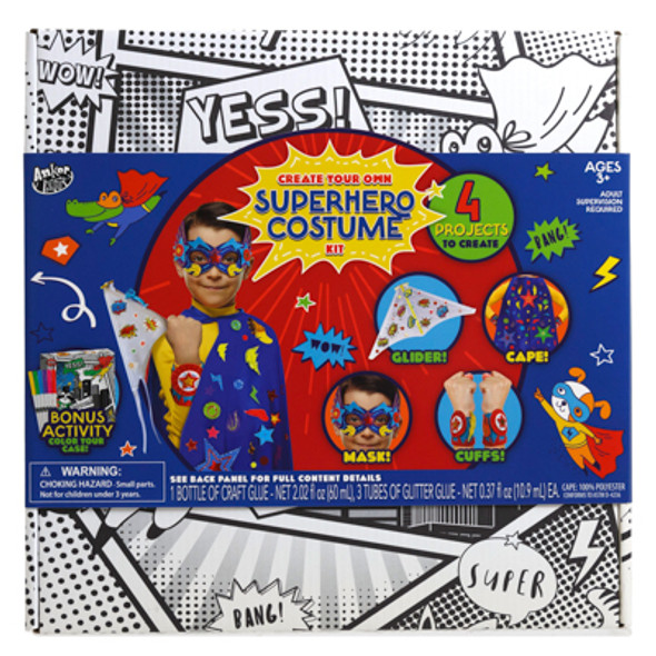 SUPERHERO DELUXE COSTUME KIT DIY MASK, CAPE, CUFFS & GLIDER BOXED *20.00* SUPERHERO DELUXE COSTUME KIT DIY MASK, CAPE, CUFFS & GLIDER BOXED *20.00*