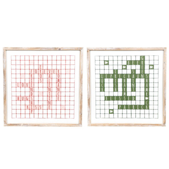 WALL ART 14X14X1.5 REVERSIBLE LOVE/LUCK WOOD (14.00) WALL ART 14X14X1.5 REVERSIBLE LOVE/LUCK WOOD (14.00)