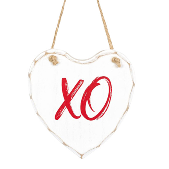 WALL ART 5X5X.5 HEART XO WOOD (3.00)