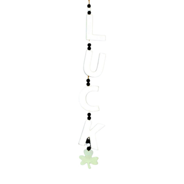 WALL ART 3X25X.25 GARLAND LUCK WOOD (7.00) WALL ART 3X25X.25 GARLAND LUCK WOOD (7.00)