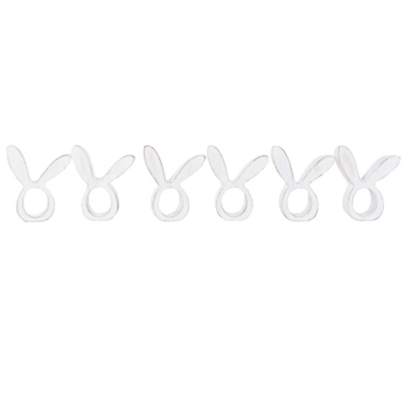 NAPKIN HOLDER 6PC SET BUNNY EARS  WOOD (16.00)
