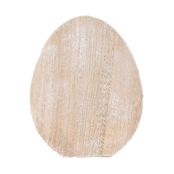 TABLETOP DECOR 5X6X1  EGG NUTRAL/WHITE WOOD (4.00)