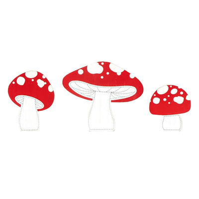 TABLETOP DECOR 7X6X1 REVERSIBLE CHUNKY  MUSHROOMS  WOOD (9.00)