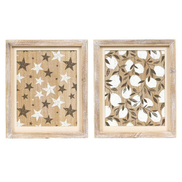 WALL ART 10X12X1.5 REVERSIBLE  STARS/LEMONS WOOD (13.00) WALL ART 10X12X1.5 REVERSIBLE  STARS/LEMONS WOOD (13.00)
