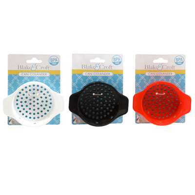 CAN COLANDER 4.5 X 3.5IN PLASTIC 3AST CLRS B&C TCD