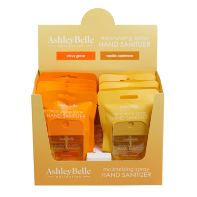 HAND SANITIZER 1OZ CITRUS GROVE/VANILLA CASHMERE MOISTURIZING SPRAY ASHLEY BELLE
