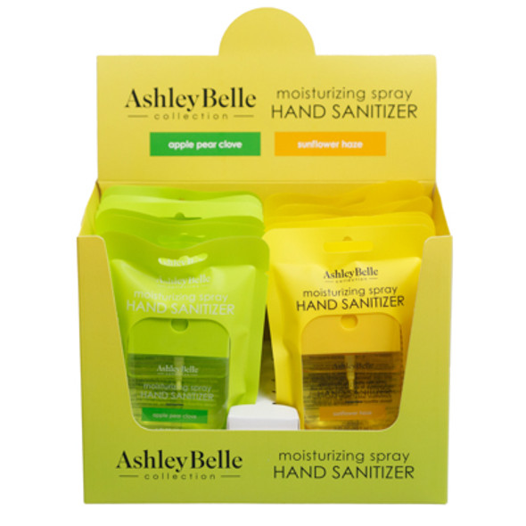 HAND SANITIZER 1OZ APPLE PEAR CLOVE/SUNFLOWER HAZE MOISTURIZING SPRAY ASHLEY BELLE HAND SANITIZER 1OZ APPLE PEAR CLOVE/SUNFLOWER HAZE MOISTURIZING SPRAY ASHLEY BELLE
