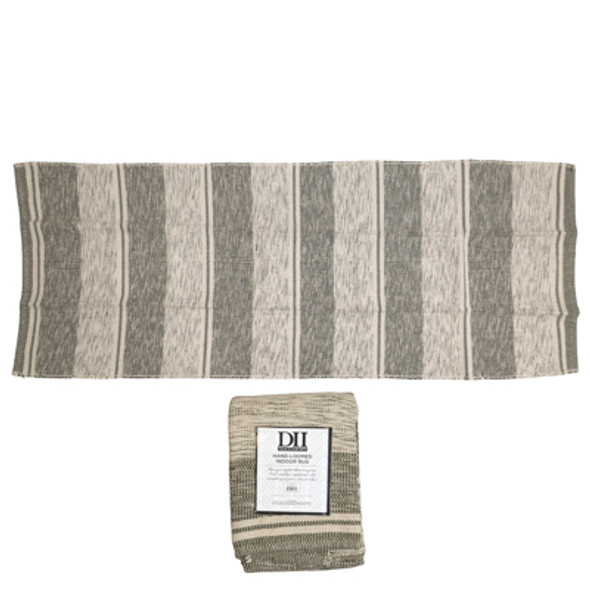 RUG 2.3X6 SHADOW STRIPE HAND DYED ARTICHOKE VARIEGATED RECYCLED FIBER RUG 2.3X6 SHADOW STRIPE HAND DYED ARTICHOKE VARIEGATED RECYCLED FIBER