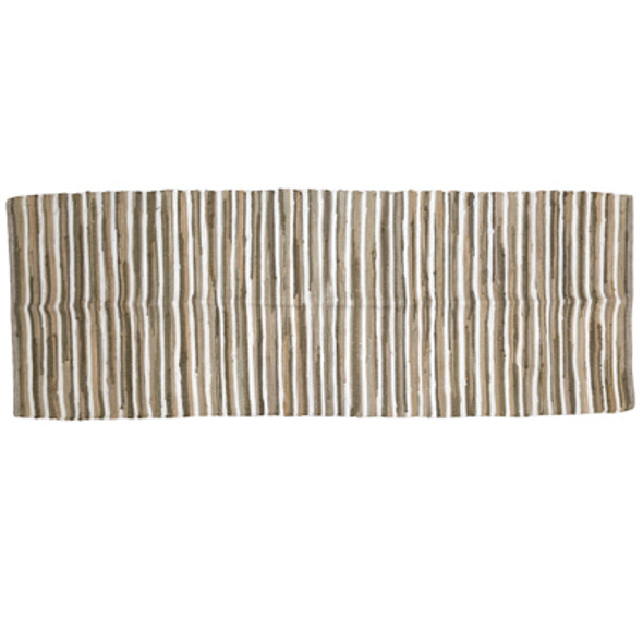 RUG 2.3X6 SLIME STRIPE CHINDI HANDWOVEN TAUPE COTTON RUG 2.3X6 SLIME STRIPE CHINDI HANDWOVEN TAUPE COTTON