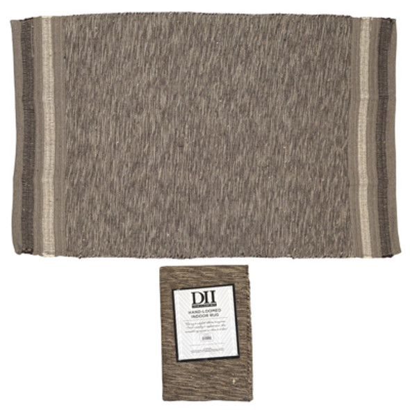 RUG 2X3 MODERN EDGE STRIPE HANDWOVEN STONE RECYCLED FIBER RUG 2X3 MODERN EDGE STRIPE HANDWOVEN STONE RECYCLED FIBER