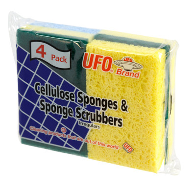 SPONGE SCRUBBERS & CELLULOSE SPONGES 4PK SLIGHT IRREGULARS