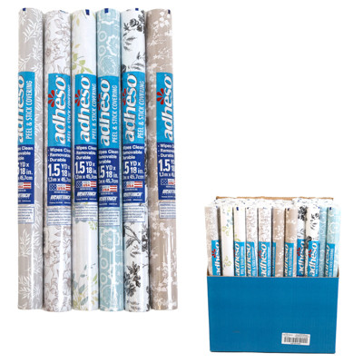 SHELF LINER ADHESO BOTANICALS/FLORALS 18INX1.5YD