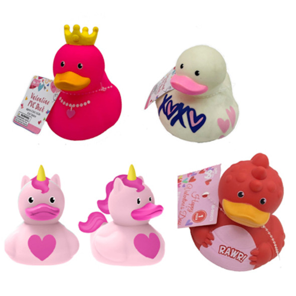 VALENTINE PVC DUCK 4AST IN 24PC PDQ VALENTINE PVC DUCK 4AST IN 24PC PDQ
