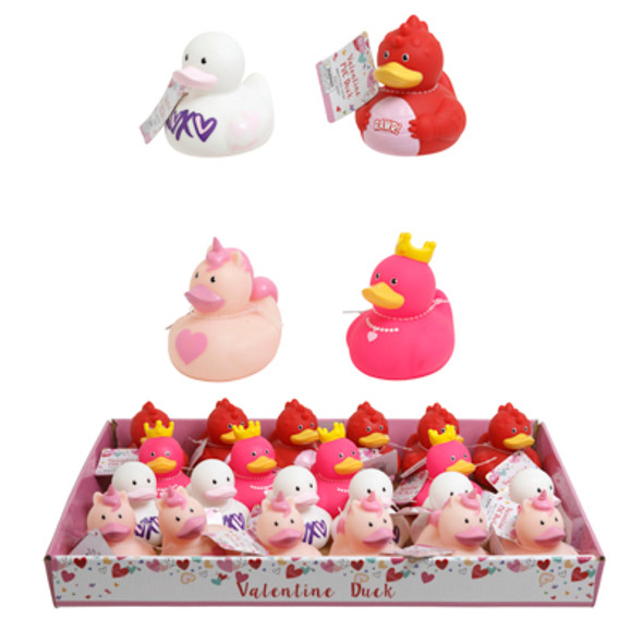 VALENTINE PVC DUCK 4AST IN 24PC PDQ VALENTINE PVC DUCK 4AST IN 24PC PDQ