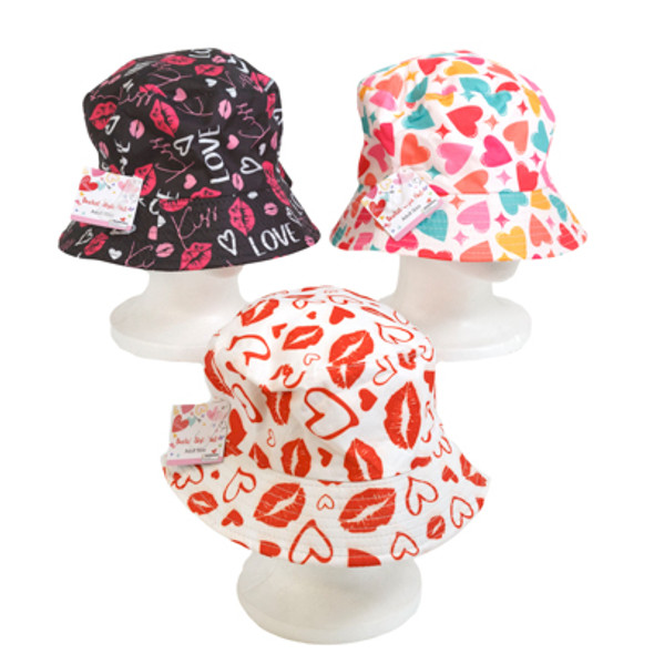HAT VALENTINE 3AST PRINT BUCKET STYLE ADULT SIZE/VAL HT/JHOOK HAT VALENTINE 3AST PRINT BUCKET STYLE ADULT SIZE/VAL HT/JHOOK