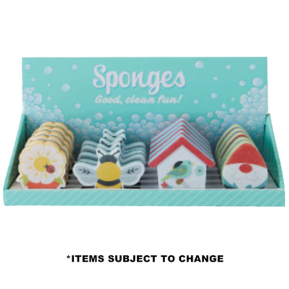 KITCHEN SPONGES SPRING SHAPES 3LAYER/4STYLES 20PC PDQ/HT