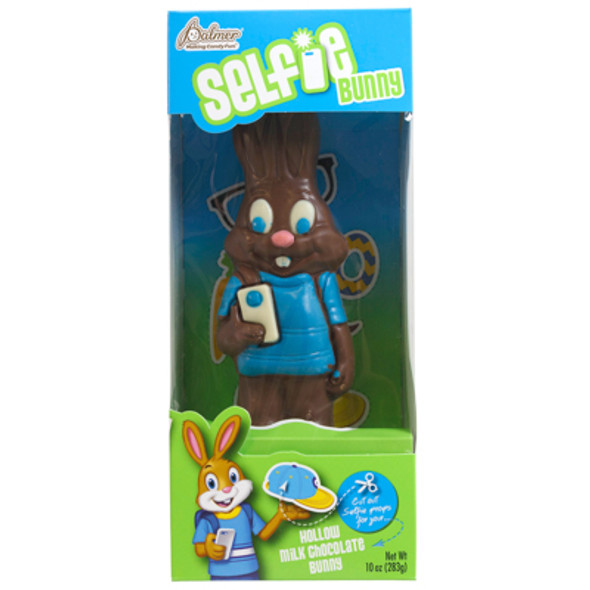PALMER SELFIE BUNNY HOLLOW MILK CHOCOLATE FLAVOR 10 OZ COUNTER DISPLAY PALMER SELFIE BUNNY HOLLOW MILK CHOCOLATE FLAVOR 10 OZ COUNTER DISPLAY