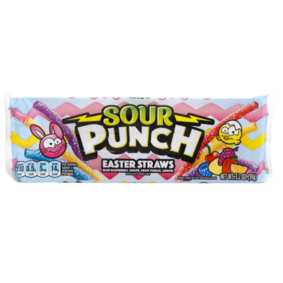 SOUR PUNCH EASTER STRAWS TRAY 3.2 OZ COUNTER DISPLAY