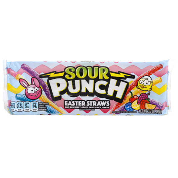 SOUR PUNCH EASTER STRAWS TRAY 3.2 OZ COUNTR DISPLAY