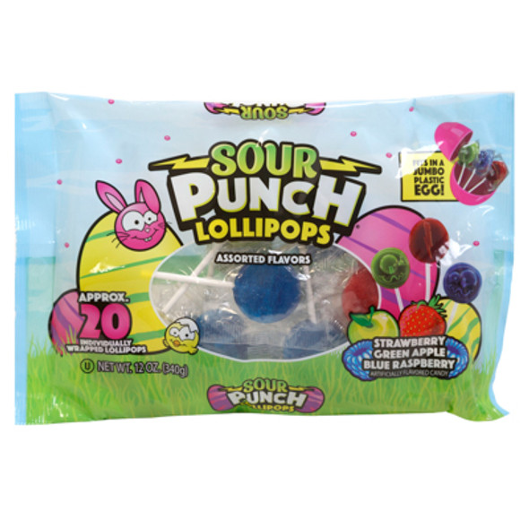 EASTER SOUR PUNCH POPS 12 OZ LAYDOWN BAG COUNTER DISPLAY EASTER SOUR PUNCH POPS 12 OZ LAYDOWN BAG COUNTER DISPLAY