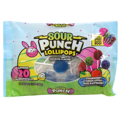 EASTER SOUR PUNCH POPS 12 OZ LAYDOWN BAG COUNTER DISPLAY