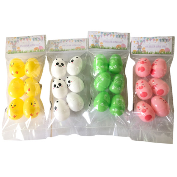 EASTER EGGS 6PK ANIMALS CHICK/PANDA/PIG/FROG PB/INSERT EASTER EGGS 6PK ANIMALS CHICK/PANDA/PIG/FROG PB/INSERT