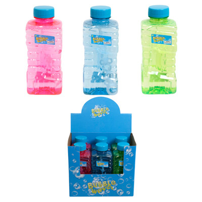 BUBBLES 16OZ/3AST BOTTLE CLRS/UPC LABEL/6PC COUNTER DISPLAY
