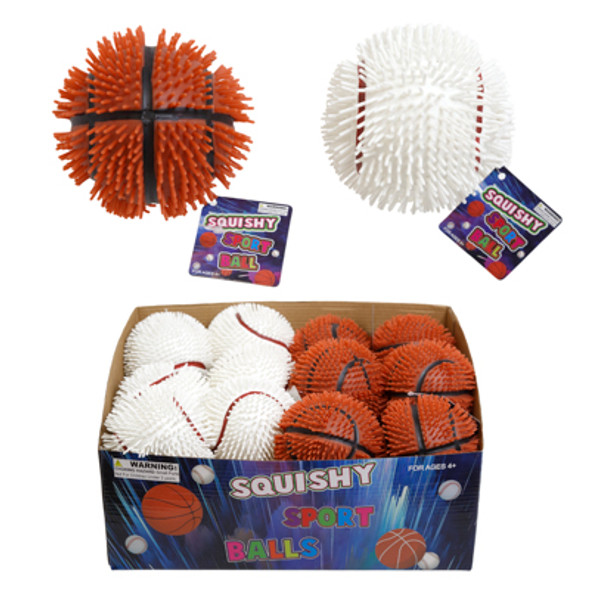 SQUISHY BASEBALL/BASKETBALL 3.9IN DIA /24PC PDQ HT SQUISHY BASEBALL/BASKETBALL 3.9IN DIA /24PC PDQ HT