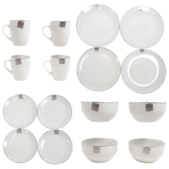 DINNERWARE 16PC SET ISABELLE PORCELAIN BROWN BOX ELLE COLLECTION