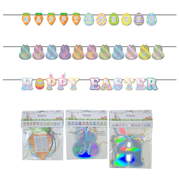 BANNER EASTER LETTER 3AST GLITTER/HOTSTAMP/IRIDESCENT EASTER PBH