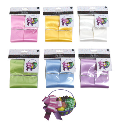 PULL BOW 2PK 8IN 6AST PASTEL COLORS/PBH