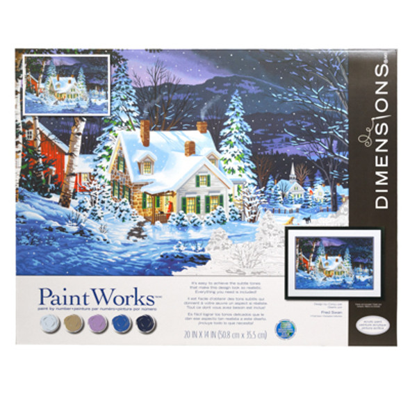 PAINT BY NUMBER 20X14 WINTERS HUSH PAINT WORKS DIMENSIONS*27.49* PAINT BY NUMBER 20X14 WINTERS HUSH PAINT WORKS DIMENSIONS*27.49*