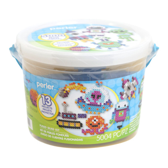 PERLER BUCKET KIT OUT OF THIS WORLD 5K BEADS/13PROJECTS/2PEGBOARDS/PATTERN SHEET/IRONING PAPER *12.59*