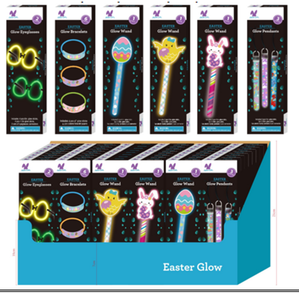 GLOW STICK 48PC EASTER PDQ 6AST