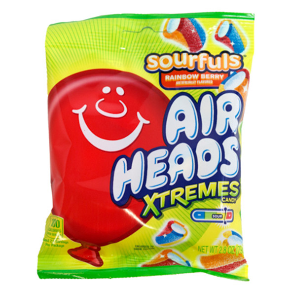 AIRHEADS XTREMES SOURFULS 2.8 OZ PEG BAG RAINBOW BERRY
