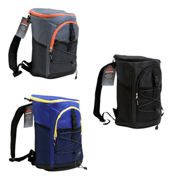 COOLER BACKPACK 30CAN INSULATED 3AST BLACK/CHARCOAL/ROYAL BLUE