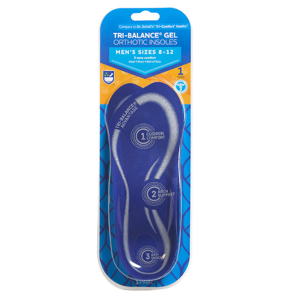INSOLES 1PAIR GEL MENS SIZE 8-12 TRI-BALANCE ORTHOTIC  RITE AID PEGGABLE